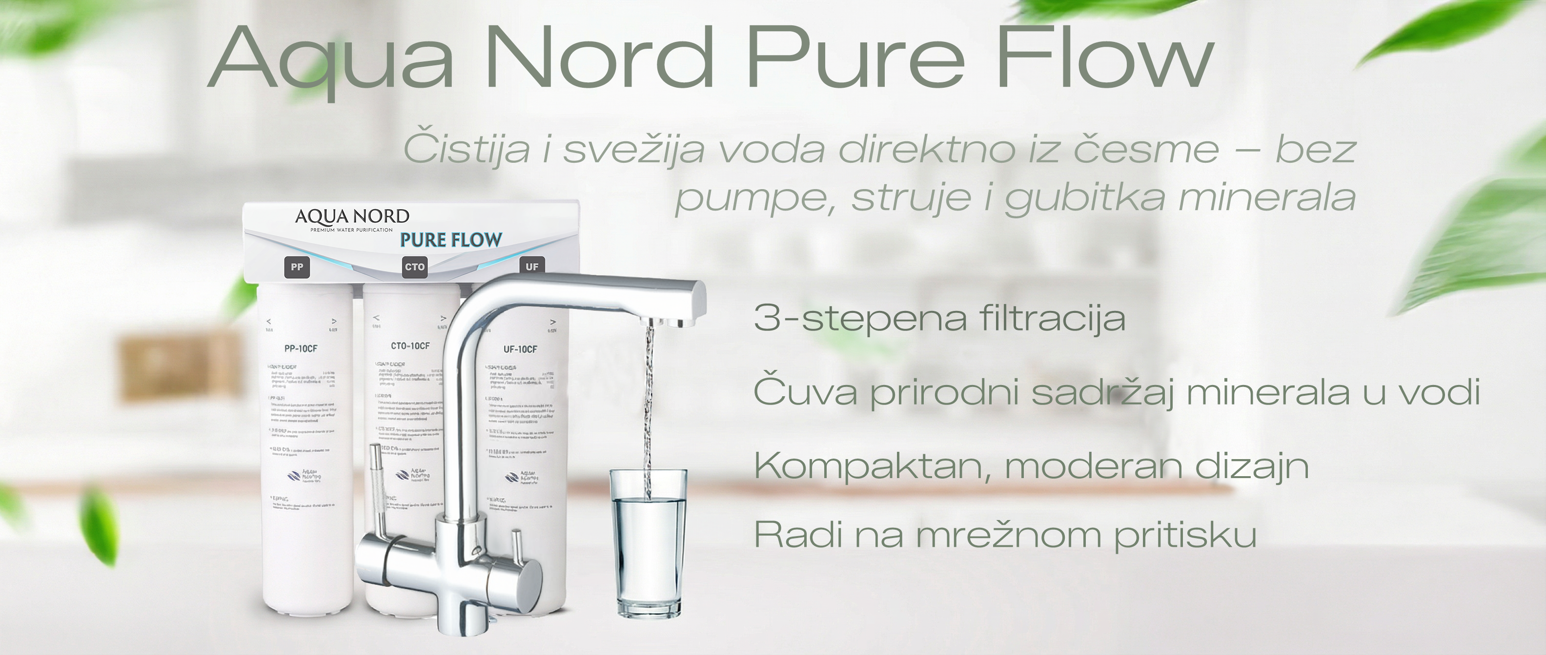 Aqua Nord Pure Flow + Minimal 3-u-1 slavina